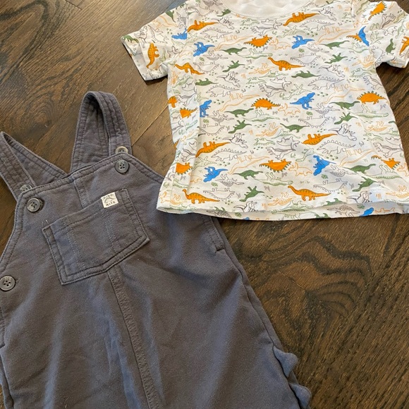 Toddler boy dinosaur shortalls set - Picture 6 of 8